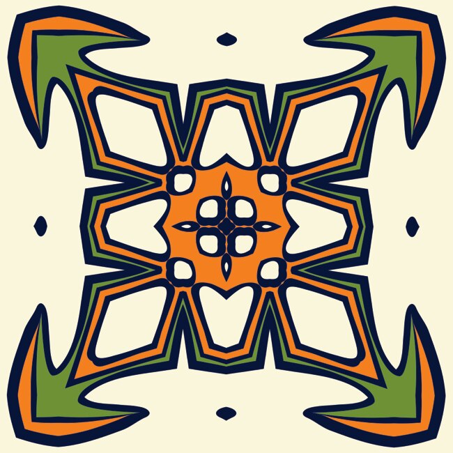 Set 6 buc stickere autocolante faianta decorativa 20cm x 20cm model abstract desen cu sageti in colturi