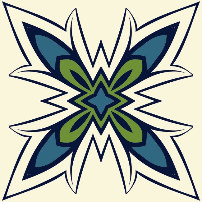 Set 8 buc stickere autocolante faianta decorativa 15cm x 15cm model contur floare 1