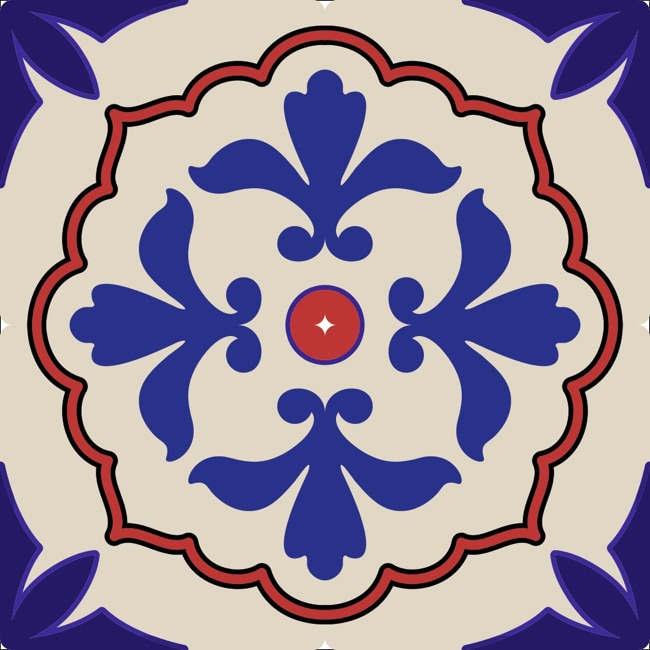 Set 6 buc stickere autocolante faianta decorativa 20cm x 20cm model vintage mugur de floare