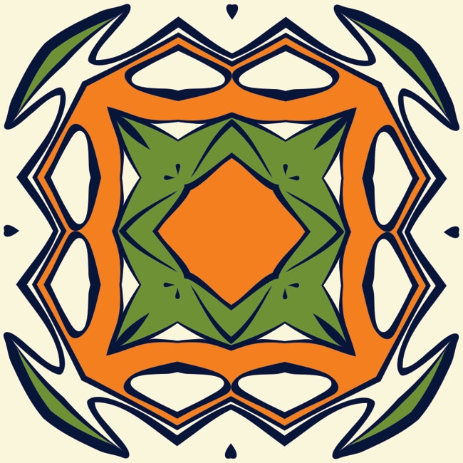 Set 6 buc stickere autocolante faianta decorativa 20cm x 20cm model abstract cu desen in 4 culori