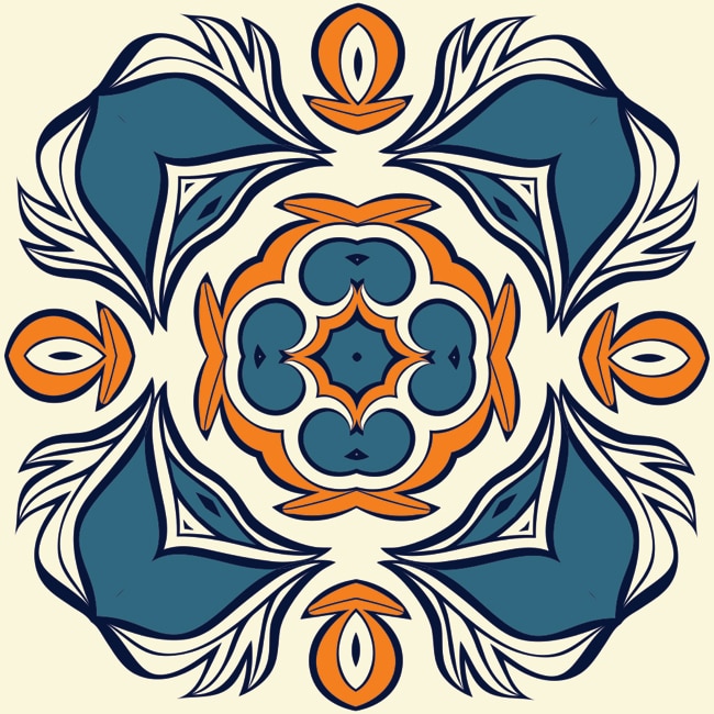 Set 6 buc stickere autocolante faianta decorativa 20cm x 20cm model abstract in 4 culori