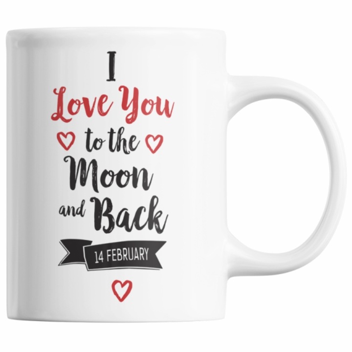 Чаша за Свети Валентин, Priti Global, I love you to the moon and back, 14 февруари, 300 ml