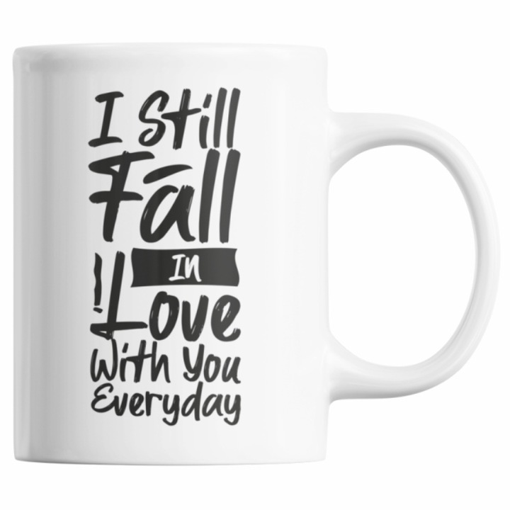 Чаша за Свети Валентин, с любовно послание за Свети Валентин "I still fall in love with you every day", Priti Global, 300 ml
