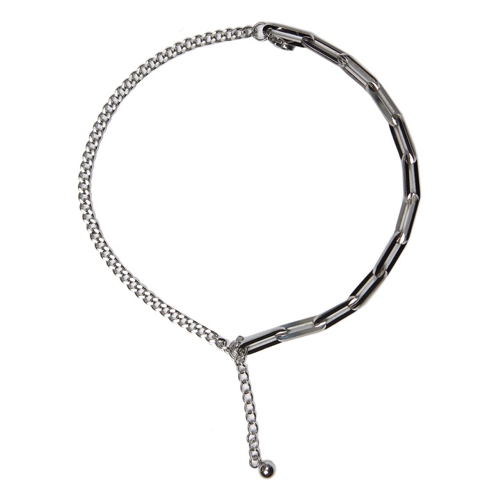 Set 2 lanturi, Bratara dama, Inox, Argintiu, 17gr