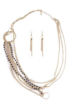 Set colier si cercei Maxim, Noblesse, NES00144, Multicolor Set colier si cercei Maxim, Noblesse, NES00144, Multicolor