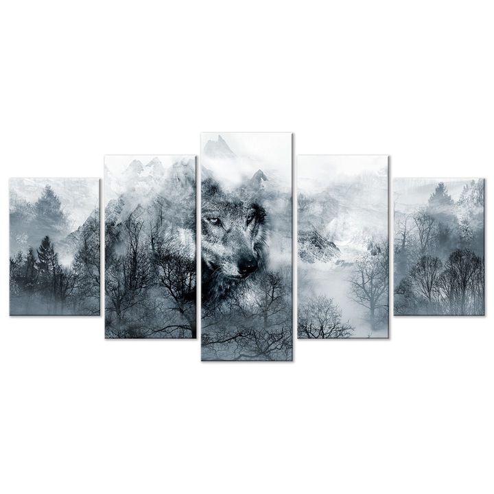 Artgeist festmény, Vadon élő farkas (5 darab) szélesség, 100 cm x 50 cm
