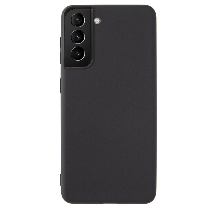 Samsung S21 Plus-szal kompatibilis tok, SILKASE, fekete színű, puha szilikon