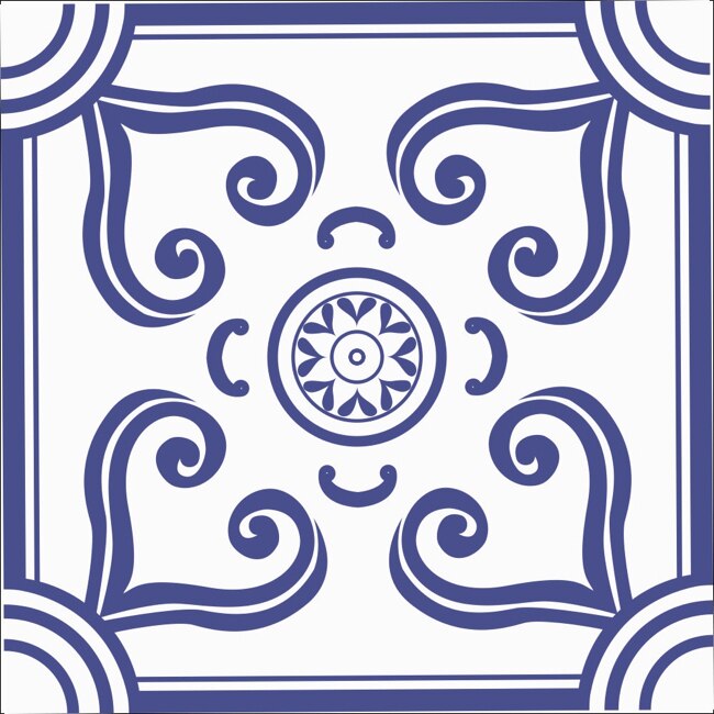 Set 6 buc stickere autocolante faianta decorativa 20cm x 20cm model semicerc in colt