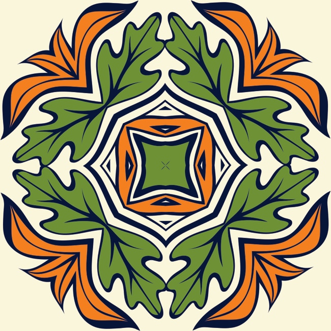 Set 8 buc stickere autocolante faianta decorativa 15cm x 15cm model 4 crini portocalii