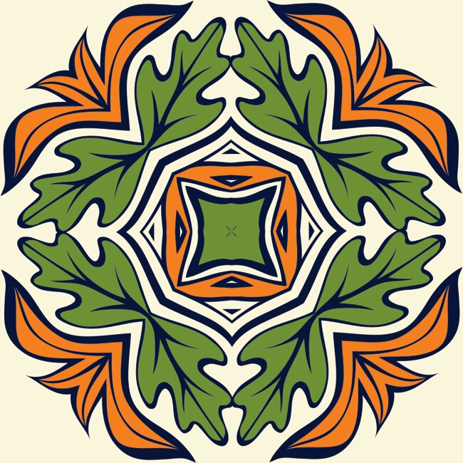 Set 6 buc stickere autocolante faianta decorativa 20cm x 20cm model 4 crini portocalii