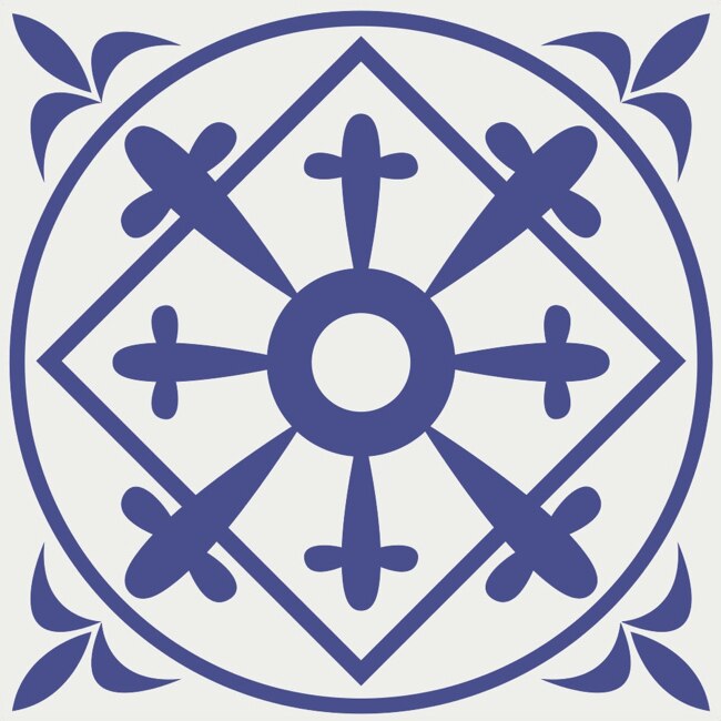 Set 8 buc stickere autocolante faianta decorativa 15cm x 15cm model Classic Blue