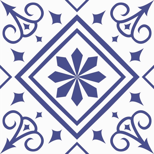 Set 8 buc stickere autocolante faianta decorativa 15cm x 15cm Pattern Blue