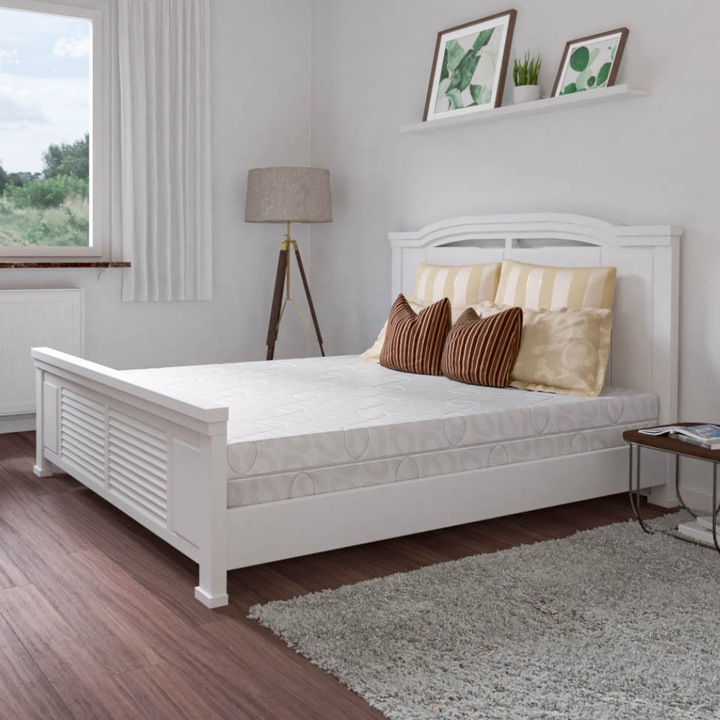 Saltea Ortopedica, SleepLine TrioFlex, 180x200x18cm, Structura complexa din poliuretan, Spuma High Resilience, Spuma cu Memorie, Tratata Antimicrobian si Antiacarieni, Husa detasabila si lavabila, Duritate Medie spre Ferma