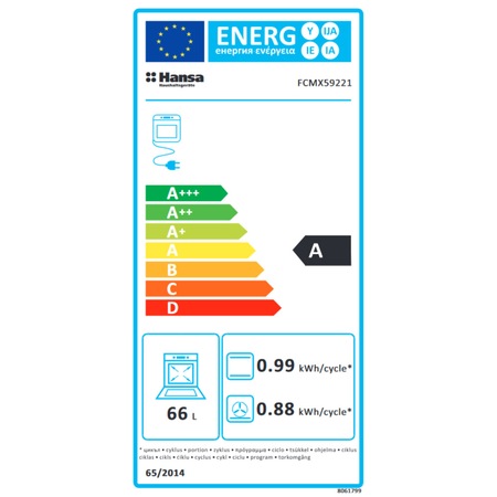 Aragaz Hansa FCMX59221, 4 arzatoare, Mixt, Curatare abur, Grill, Rotisor, Clasa A, 50 cm, Inox