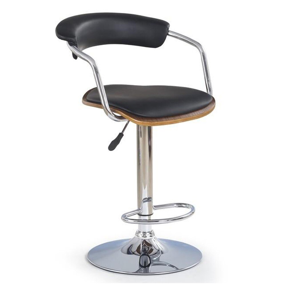 Scaun de bar piele ecologica HM H19, nuc/negru