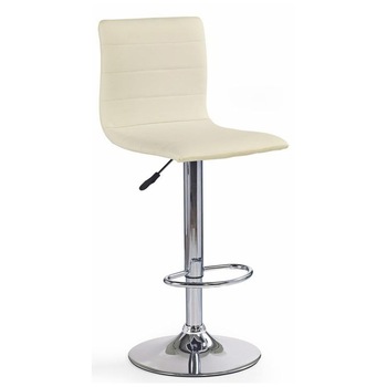 Scaun de bar, piele ecologica HM H21, crem Scaun de bar, piele ecologica HM H21, crem