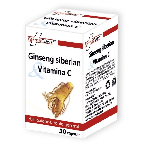Ginseng Siberian cu Vitamina C Farma Class 30cps