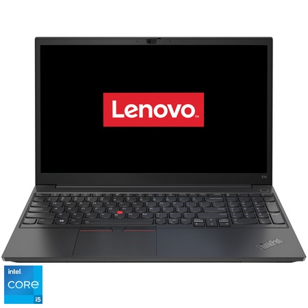 Laptop Laptop Lenovo ThinkPad E15 Gen 2-ITU T cu procesor Intel Core i5-1135G7 pana la 4.20 GHz, 15.6", Full HD, 16GB, 512GB SSD, Intel UHD Graphics, Free DOS, Black