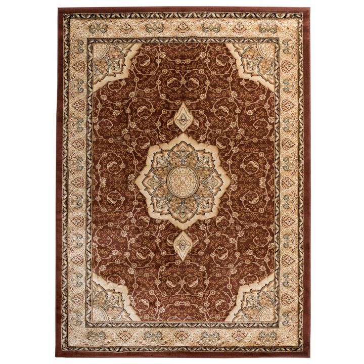 Covor Yesemek rövid szálú, hagyományos díszítésű Chemex 5071A barna 300x500