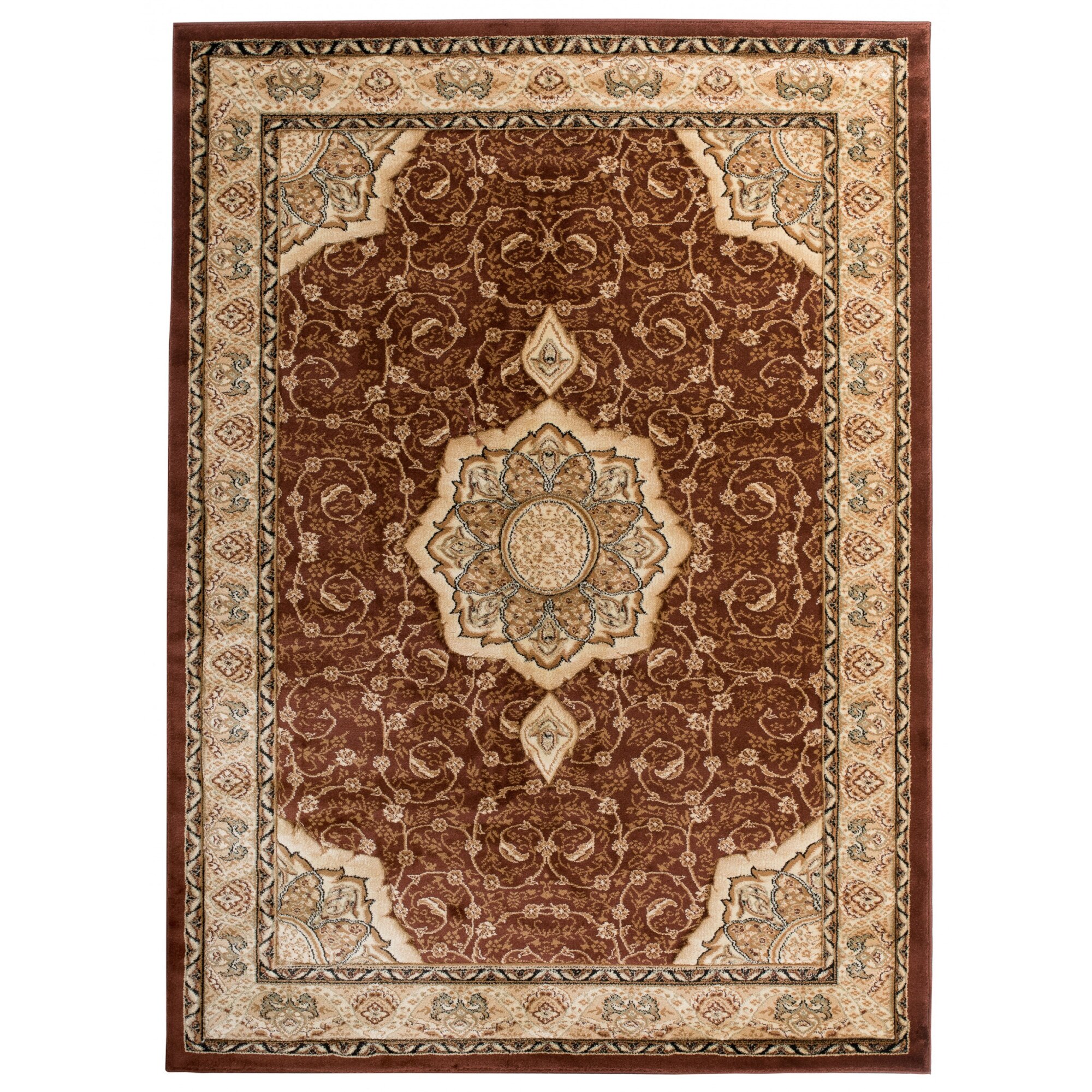 Covor Yesemek Short Pile Traditional Ornament Chemex 5071A maro 60x100