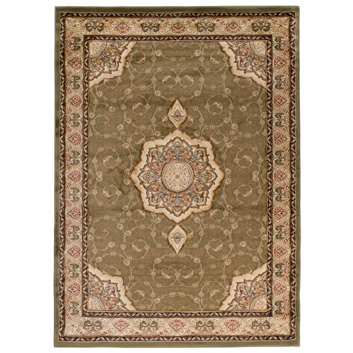 Covor Yesemek Short Pile Traditional Ornament Chemex 5071A verde 70x140