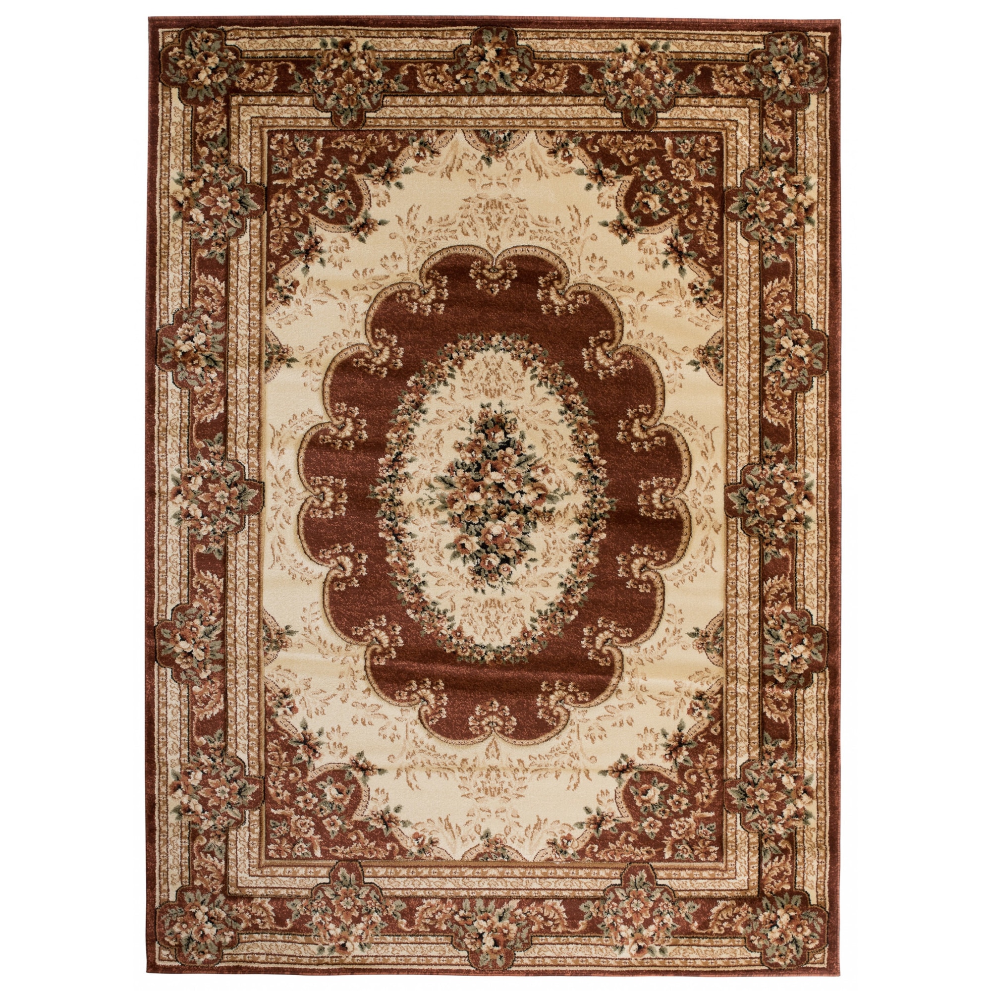 Covor Yesemek Short Pile Traditional Ornament Chemex 5889A maro 250x350