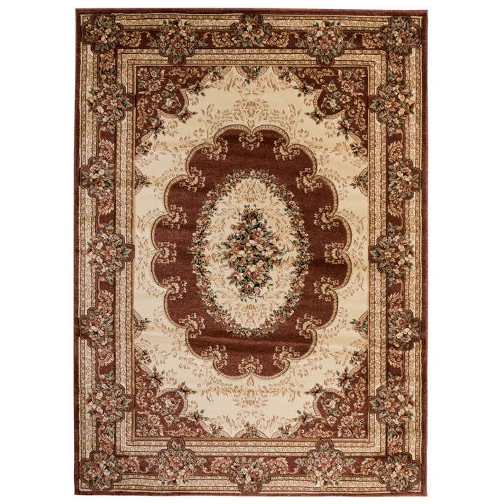 Covor Yesemek Short Pile Traditional Ornament Chemex 5889A maro 180x260