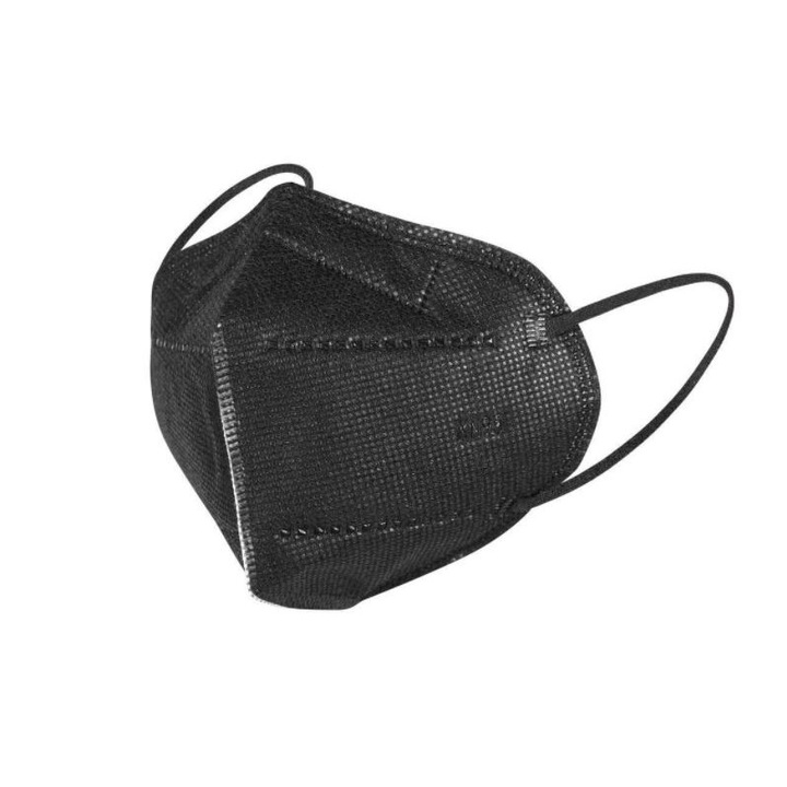 KN95 (FFP2), egészségügyi szájmaszk, 100db/csomag egyenként csomagolva , fekete