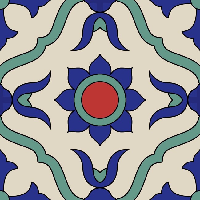 Set 6 buc stickere autocolante faianta decorativa 20cm x 20cm model floarea soarelui cu centrul rosu