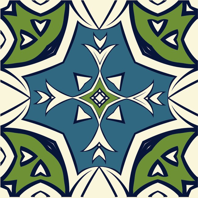 Set 6 buc stickere autocolante faianta decorativa 20cm x 20cm model vintage blue 1