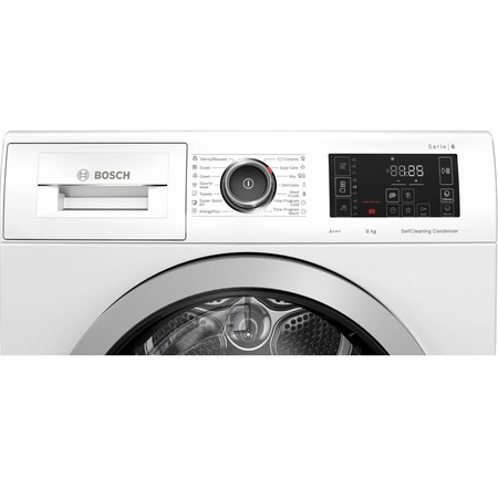 Uscator de rufe Bosch WTW876LBY, Pompa de caldura, 8 kg, 15 programe, AutoDry Technology, SensitiveDrying System, Clasa A+++, Alb