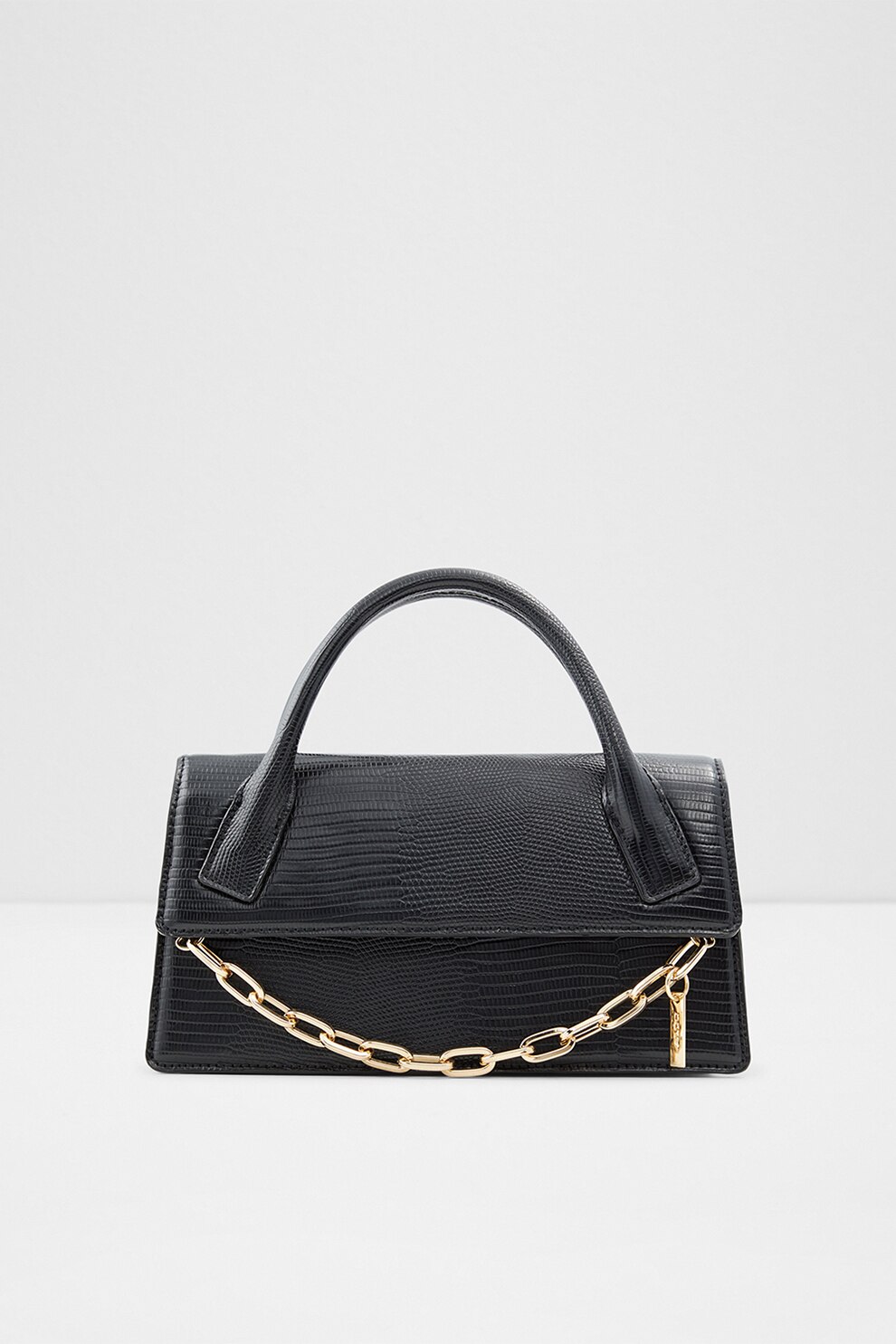 Aldo, Geanta crossbody de piele ecologica Buria, Negru/Auriu