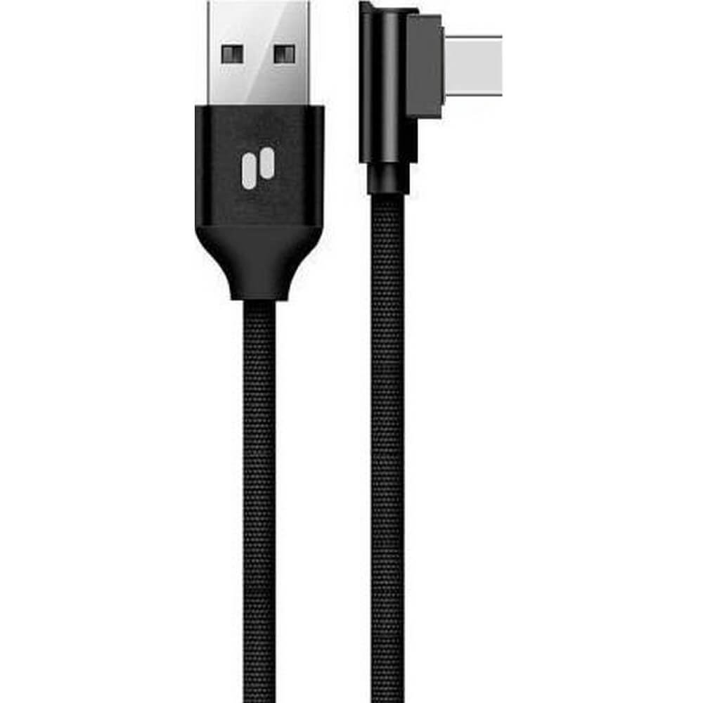 Cablu USB - USB Type C, 2.0, QC, L23, 2.4A, Mufa la 90 de Grade, Puridea, Negru