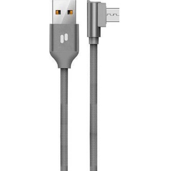 Cablu USB - Micro USB, QC, L23, 2.4A, Mufa la 90 de Grade, Puridea, Gri Cablu USB - Micro USB, QC, L23, 2.4A, Mufa la 90 de Grade, Puridea, Gri