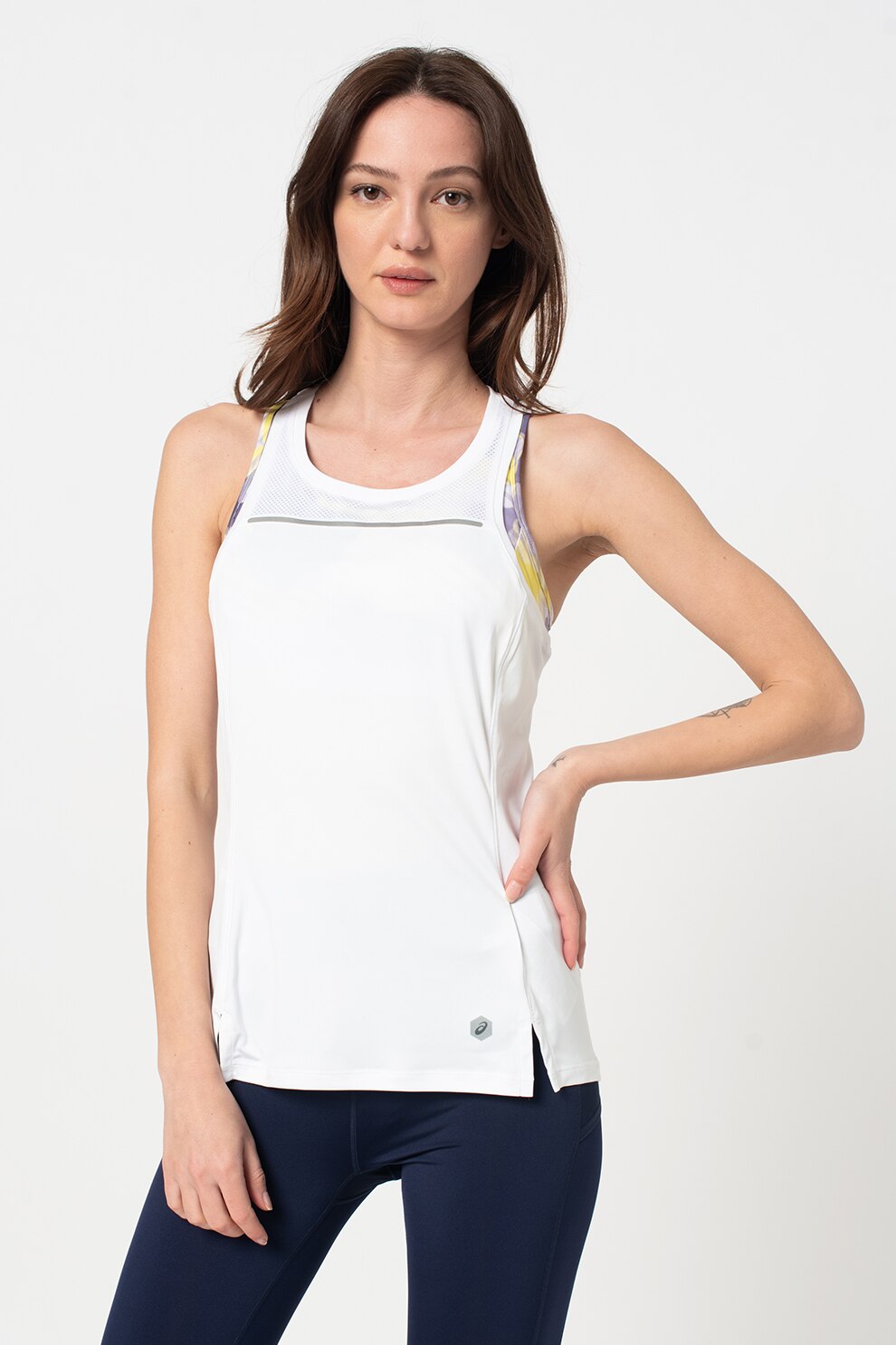 Asics, Top cu decupaj racerback pentru alergare Lite-Show, Alb