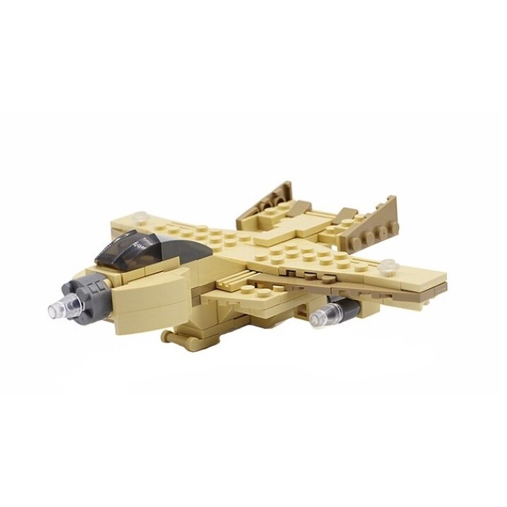 Set de construit vehicule militare, 6 vehicule, 377 piese, bej, 6 ani +