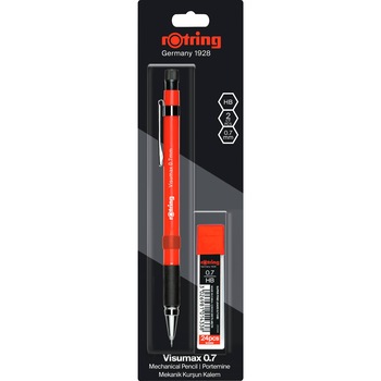 Set Rotring Visumax creion mecanic 0.7 mm Red + etui mine grafit 0.7 HB Set Rotring Visumax creion mecanic 0.7 mm Red + etui mine grafit 0.7 HB
