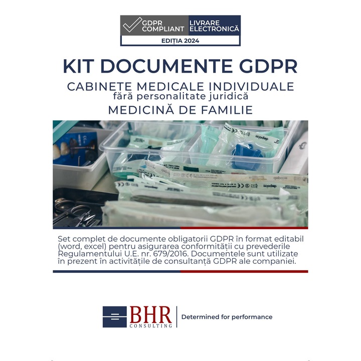 Kit documente GDPR editabile - Cabinete Medicale Individuale Medicina de Familie