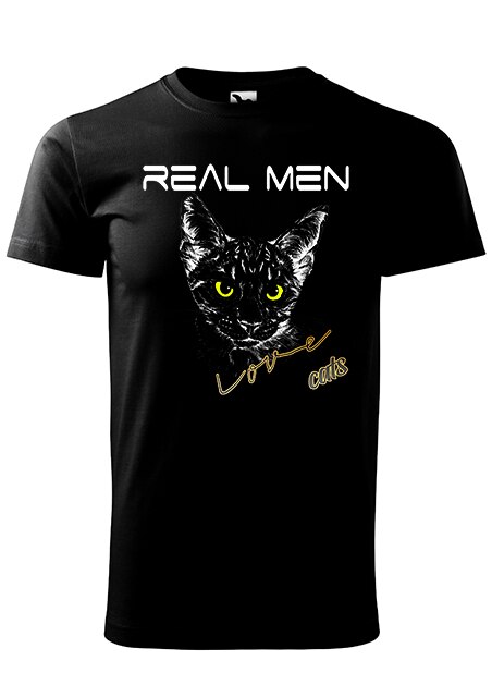 Tricou,K-off,negru,Real Men Love Cats