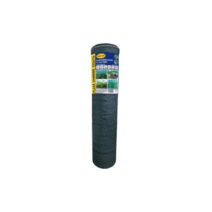 Plasa umbrire 1,5 x 50 metri, verde, 120 grame/mp, greutate 9800 grame