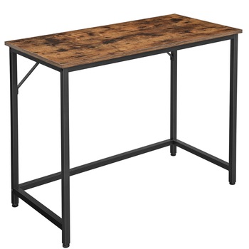 Birou computer, VASAGLE, masa de birou mica, 100 x 50 x 75 cm, la domiciliu, asamblare simpla, otel, design industrial, Maro rustic si Negru LWD41X Birou computer, VASAGLE, masa de birou mica, 100 x 50 x 75 cm, la domiciliu, asamblare simpla, otel, design industrial, Maro rustic si Negru LWD41X