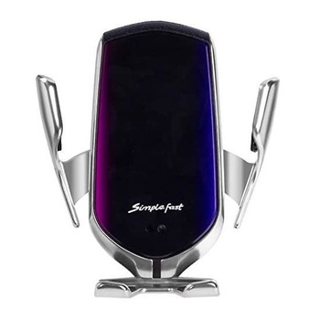 Suport Auto Automatic cu Incarcare Wireless 10W - Iberry Simple Fast Argintiu Suport Auto Automatic cu Incarcare Wireless 10W - Iberry Simple Fast Argintiu