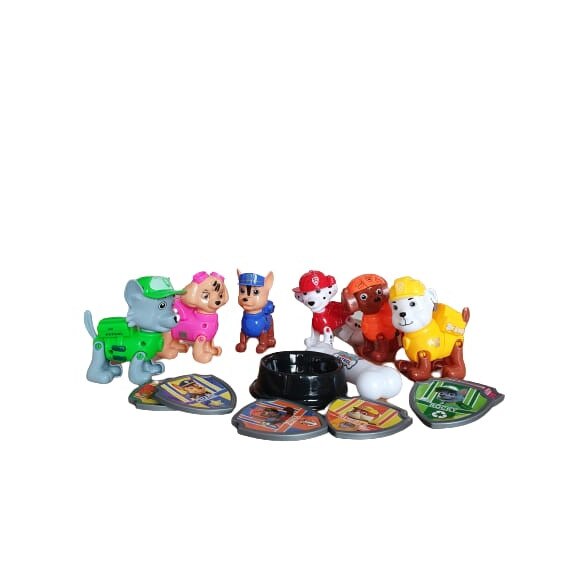 Set 6 jucarii, catelusi tip Patrula catelusilor, Multicolor, varsta +3 ani