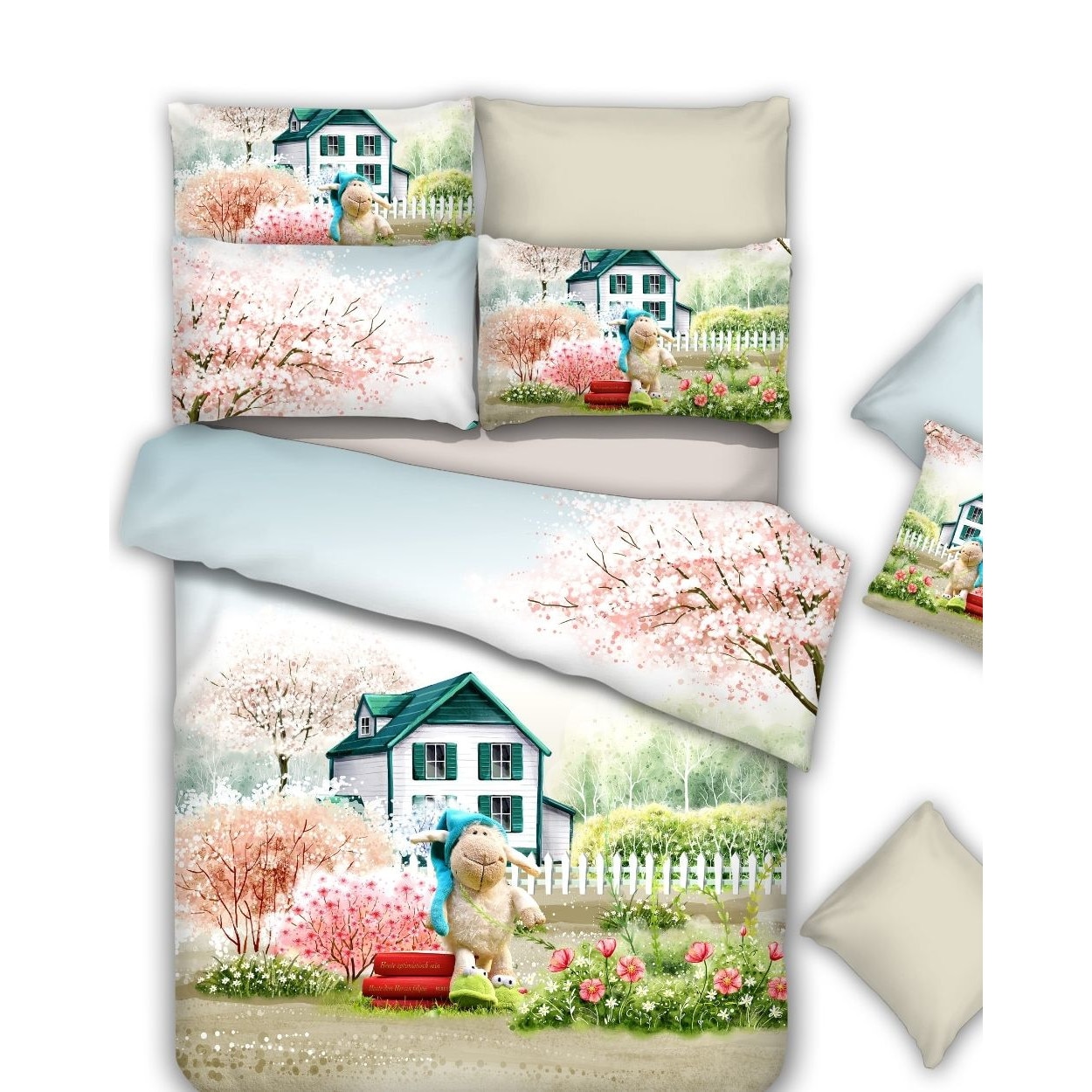 Set Lenjerie de Pat din Finet, 6 Piese, Pat 2 Persoane, FFN-03