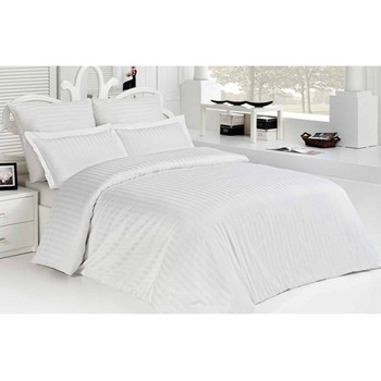 Lenjerie de pat Deco, 2 persoane, 4 piese, 100 % bumbac, alb Lenjerie de pat Deco, 2 persoane, 4 piese, 100 % bumbac, alb