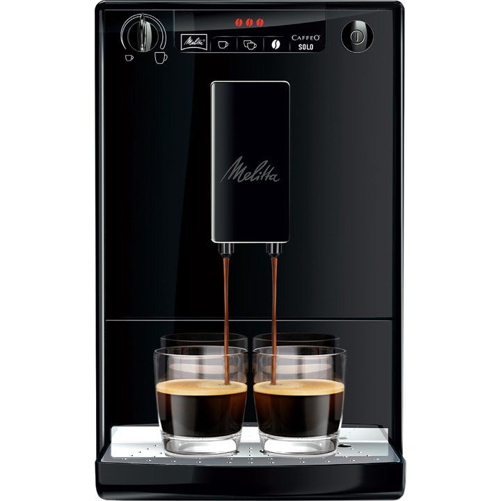 Автоматична кафемашина Melitta Solo Cafeo E950-222, 1400 W, 15 бара, 1.2 л, Черна