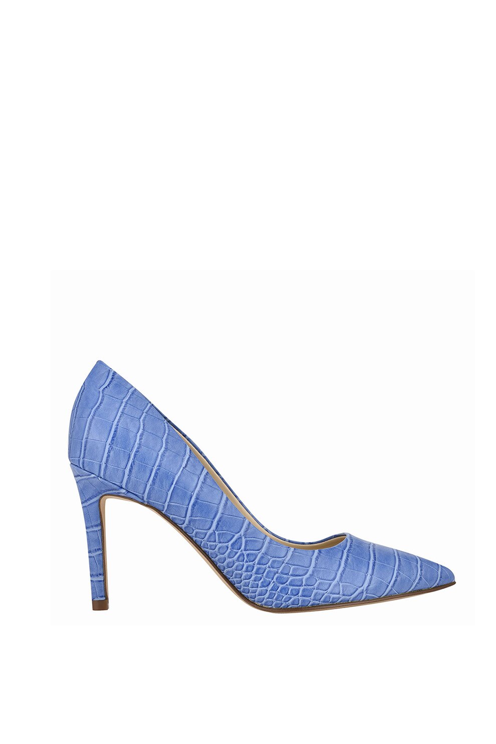 NINE WEST, Pantofi din piele ecologica cu varf ascutit si aspect de piele de crocodil Ezra