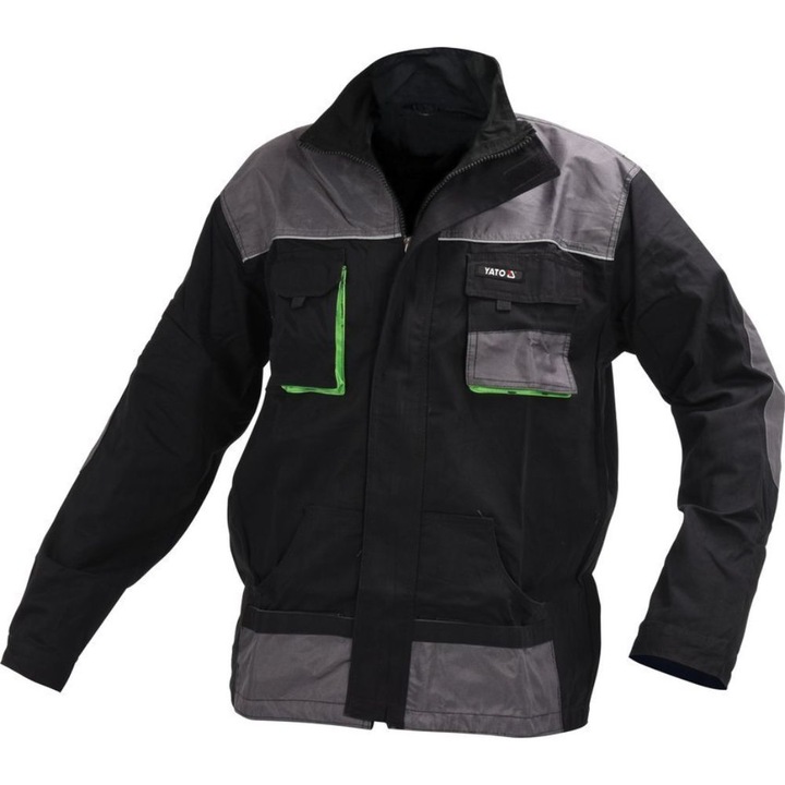 Работно яке Yato, 8 джоба, 100 % памук, Черно, XXL
