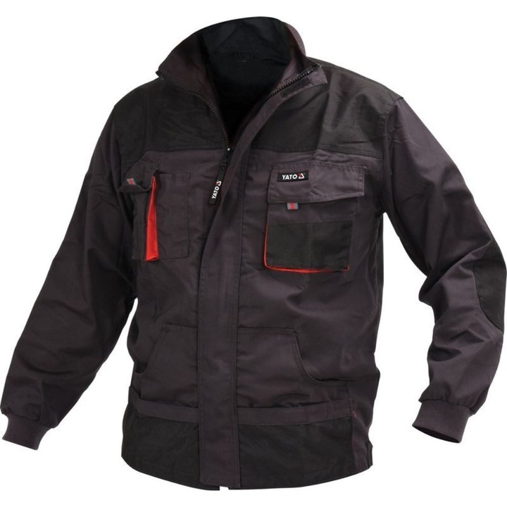 Работно яке Yato, 8 джоба, памук/полиестер, Черно, XL