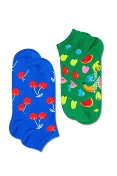 Happy Socks, Set de sosete scurte cu imprimeu cu fructe - 2 perechi, Albastru/Verde Happy Socks, Set de sosete scurte cu imprimeu cu fructe - 2 perechi, Albastru/Verde